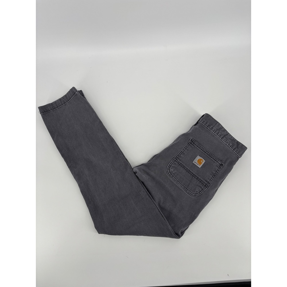 Carhartt Men Straight Fit Canvas Work Pants Charcoal Gray 30x30 Articulated Knee